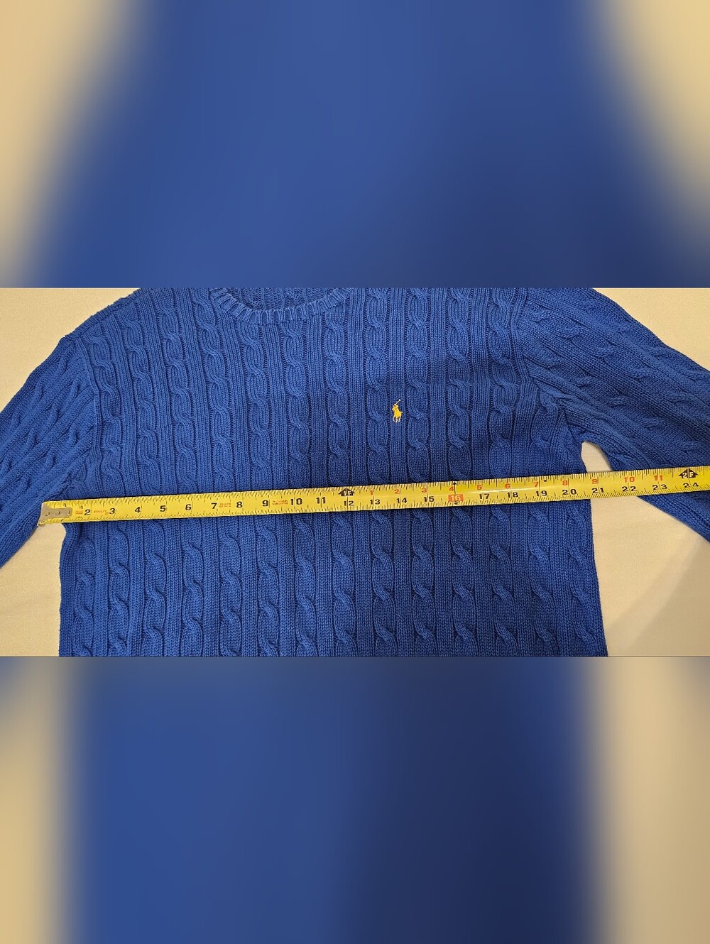Ralph Lauren Sport Cable Knit Sweater Blue 100% Cotton Women’s L - Picture 4 of 10